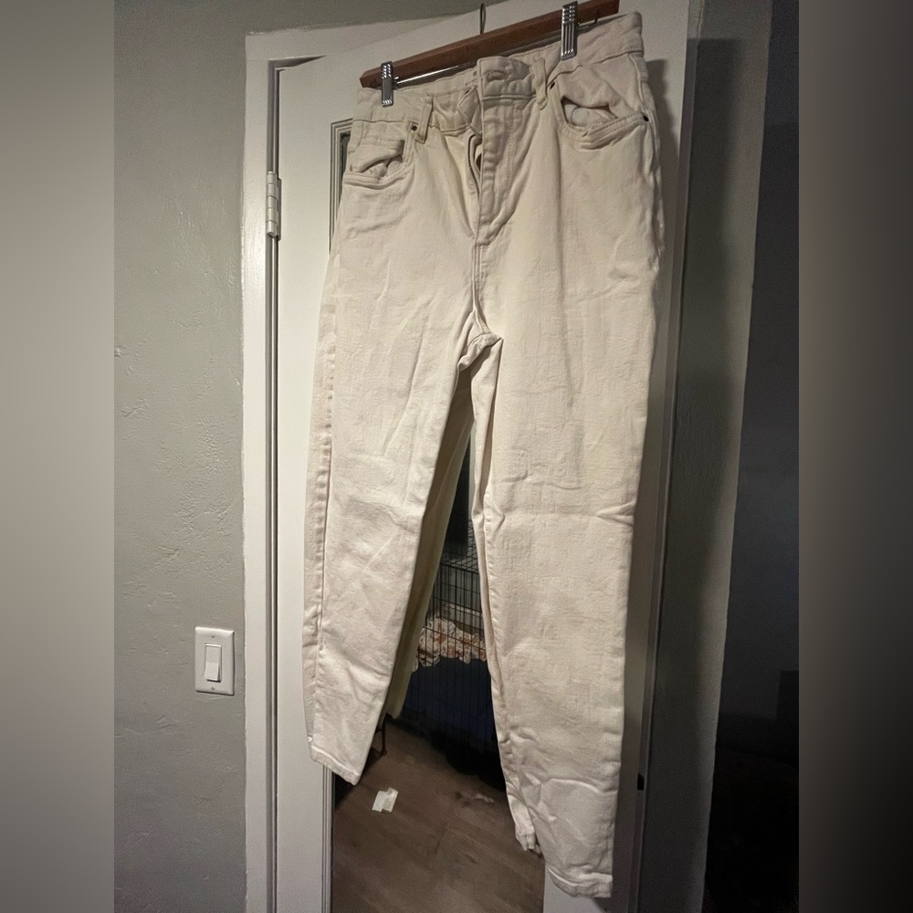 Cream colored straight leg “mom jeans” from Cotton On. Washed once & never worn